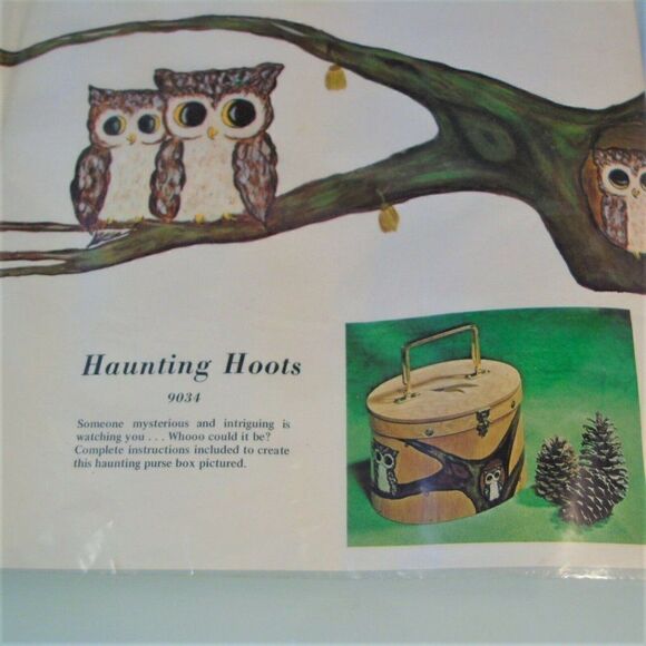 Haunting Hoots Owl Decoupage Vintage 1971 - Picture 2 of 9
